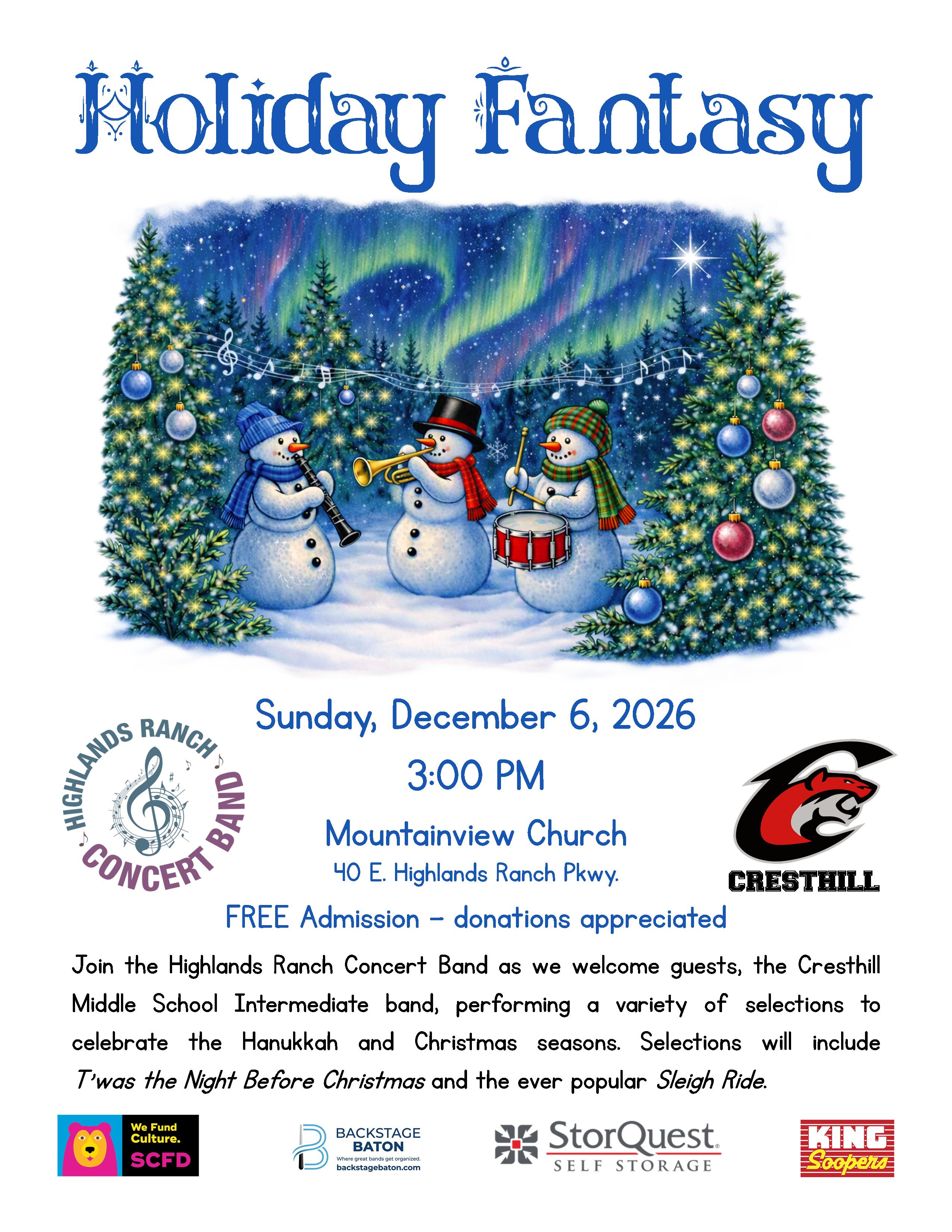 Flyer for Holiday Concert