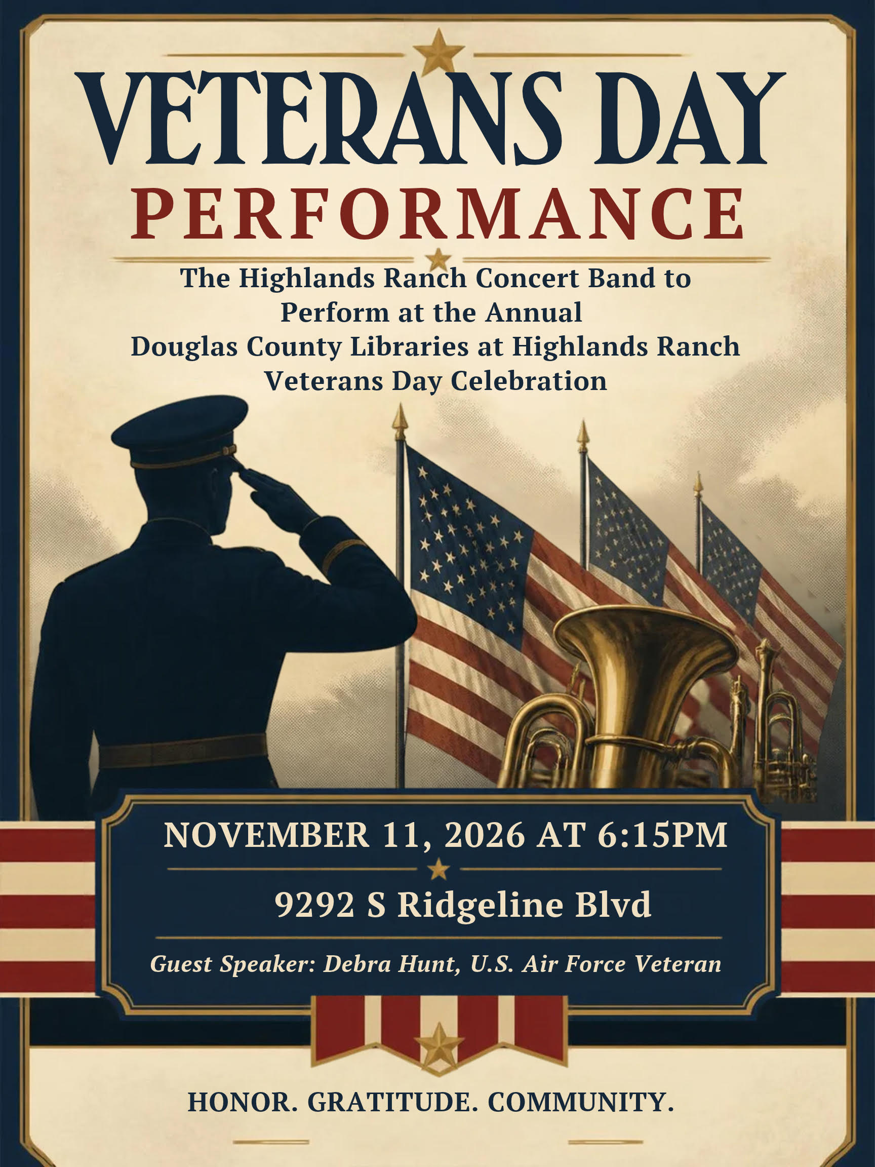 Flyer for Veterans Day Celebration (HR Library)